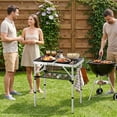 thumbnail image 2 of Yhuhwy Folding Camping Table, 2ft Small Portable Lightweight Aluminum Picnic Table with 3 Adjustable Heights for Indoor Outdoor Camp BBQ Beach (Black), 2 of 8