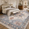 thumbnail image 2 of SIXHOME 8'x10' Eastern Classic Area Rug Washable Distressed Carpet Vintage Medallion Rugs for Living Room Bedroom Kitchen Dining Room Retro Neutral Home Decor Blue, 2 of 6