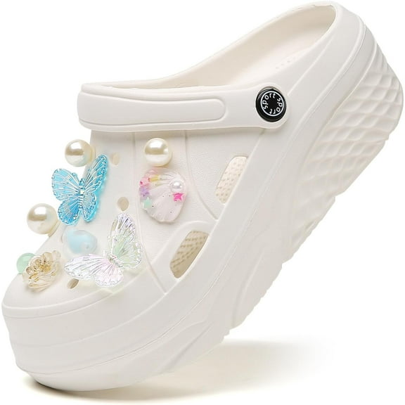 Women's Gardener Platform Clogs Slippers Hight Heels Mules Clog Wedge Sandals Outdoor Beach Shoes