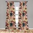 thumbnail image 2 of Floral Window Curtains, Repetitive Hexagons Flowers Leaves Circles Botanical Illustration, Lightweight Decor 2-Panel Set with Rod Pocket, Pair of - 28"x63", Pastel Pink and Dark Rust, by Ambesonne, 2 of 3