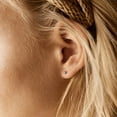 thumbnail image 2 of Blomdahl | Hypoallergenic | Silver Titanium 3mm CZ Aquamarine Prong Set Stud Earrings | Best Choice For Sensitive Ears, 2 of 2
