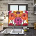 thumbnail image 4 of Yayeee Kitchen Curtains Tier Pair Light Filtering 27"x24" Rod Pocket Short Cafe Window Panel, Purple Hand Drawn Floral, 4 of 7