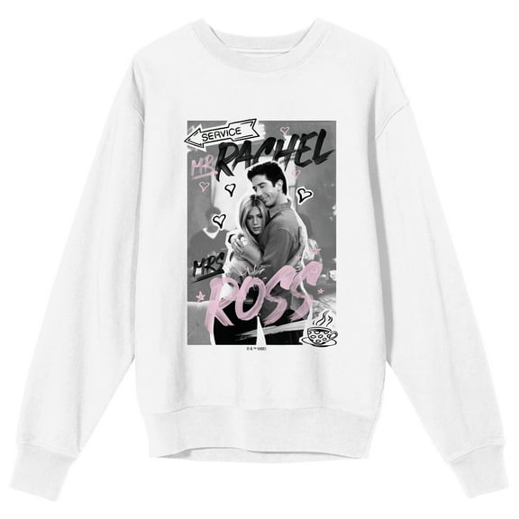 Friends TV Rachel & Ross Crew Neck Long Sleeve Black Adult Sweatshirt
