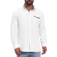 thumbnail image 5 of INSPIRE CHIC Men's Dress Shirts Long Sleeve Plaid Collar Button Down Shirt XL White, 5 of 6