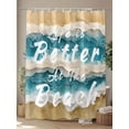 thumbnail image 4 of Boanket Polyester Fabric Life Is Better at The Beach Shower Curtain, Beige Blue Coastal Seaside Waterproof Bathtub Curtain Bathroom Decor Set with Hooks 72 x 84 Inches,, 4 of 6