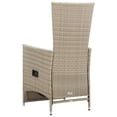 thumbnail image 3 of vidaXL Reclining Garden Chairs 2 pcs with Cushions Poly Rattan Beige, 3 of 3