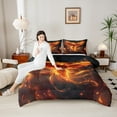 thumbnail image 4 of Castle Fairy Mythology Phoenix Twin Comforter Sets,Flame Bird Bedding Set, 4 of 8