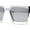 Silver - Silver Mirror, variant on Showy Metallic Plastic Colorful Mirror Lens Rectangle Mob Horn Rim Sunglasses Blue Mirror