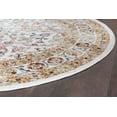 thumbnail image 5 of Traditional Area Rug (5'3'' Round) Oriental Beige, Cream Indoor Round Easy to Clean, 5 of 6