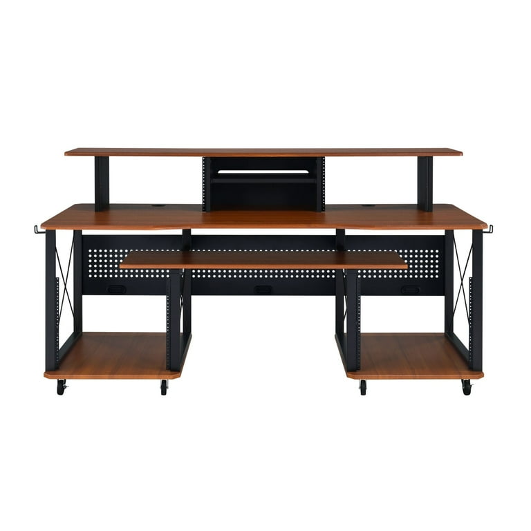 ACME Megara Home Studio Music Desk with Storage in Cherry