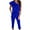 Blue jumpsuits for womens, variant on Usmixi Jumpsuits for Women Dressy Fashion One Shoulder Ruffle Layer Pocket Long Jumpsuits Overalls Summer Slash Neck Short Sleeve Solid Maxi Formal Rompers Black m