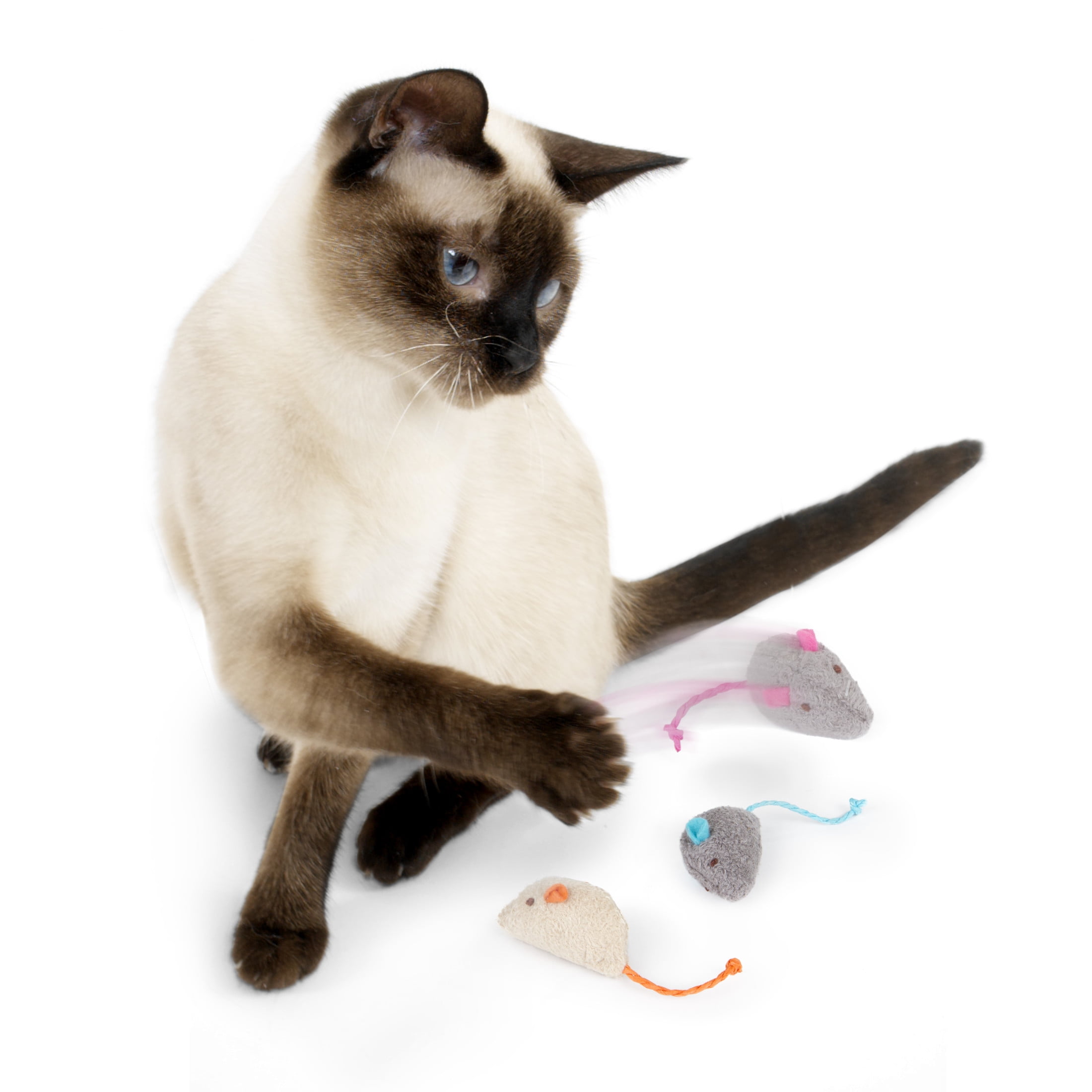 (4 pack) SmartyKat Skitter Critters Mice Catnip Cat Toys, 3 Count