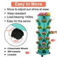 thumbnail image 6 of Stackable Planter with Wheels and Tools, Indoor Outdoor Gardening Pots - 7 Tier Vertical Garden Planter, Teal, 2 Set, 6 of 7