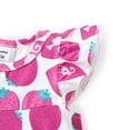 thumbnail image 4 of Barbie Baby/Toddler Girls 1pc Strawberry Allover Print Ruffle-sleeve Dress Size 6-18M, 4 of 8