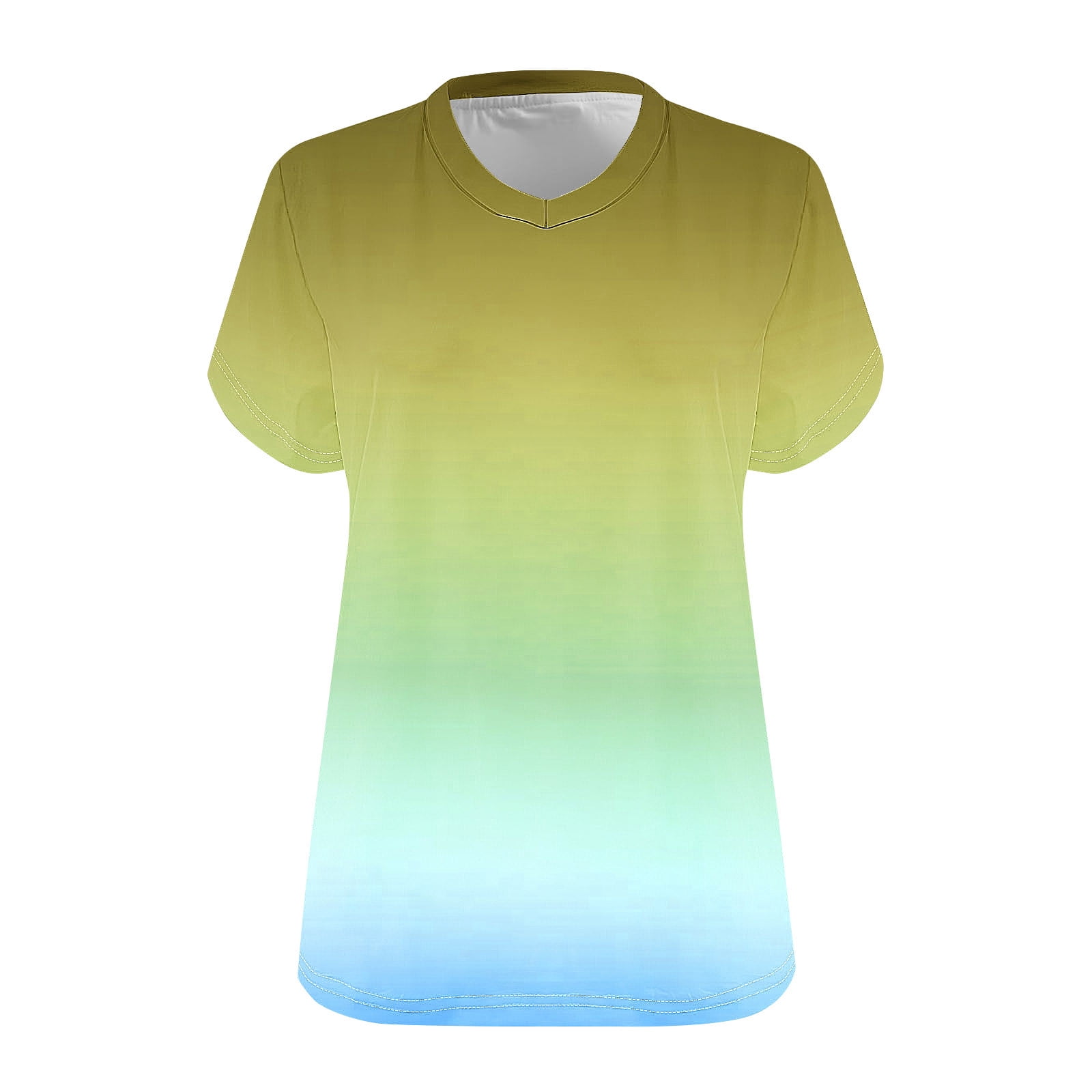 XL-5X Plus Size Tees Tops for Women Short Sleeve V Neck Oversized T Shirts Womens Trendy Gradient Printed Pullover Loungewear Going-Out Blouses Top