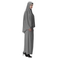 thumbnail image 3 of Gamivast Muslim Prayer Dress for Women Full Coverage Hijab & Maxi Skirt Sets Solid Soft Breathable Islamic Abaya Kaftan Ramadan Eid Dubai Robe 2 Piece Sets, 3 of 4