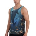 thumbnail image 2 of Picia Underwater Dolphin Printed Men’s Performance Tank, Men's Workout Tank Top Moisture-Wicking Tank Top Muscle tee, Breathable Workout Shirt-3X-Large, 2 of 7