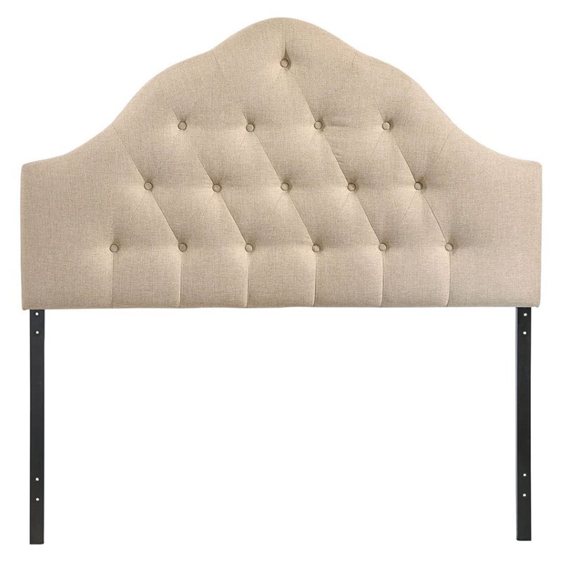 Hawthorne Collection King Tufted Panel Headboard in Beige