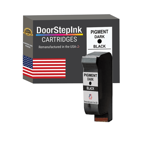 Remanufactured DoorStepInk Brand Pigment Dark Black Ink Cartridge Made in the USA