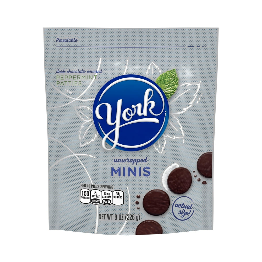 York Minis Dark Chocolate Peppermint Patties Candy, 8 Oz.