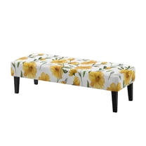 Whosucclay Daisy Leaf Print Dining Room Bench Covers Stretch Bench Slipcover, Removable Bench Protectors Rectangular Chair Slipcover for Living Room, Bedroom, Kitchen