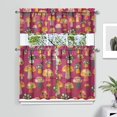 thumbnail image 2 of Mushroom Print Kitchen Curtains Valance and Tiers 27.5x36in Polyester Fabric Rustic Charm Perfect for Fall and Holiday Decorations, 2 of 6