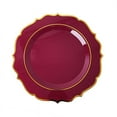 thumbnail image 4 of BalsaCircle 10 Burgundy 10.5" Round Plastic Dinner Plates Gold Scalloped Rim, 4 of 8