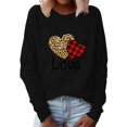 thumbnail image 2 of PENGXIANG Pull Ample à Col Rond Imprimé Cœur de la Saint-Valentin Manches Longues Blouse Décontractée, 2 of 6