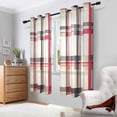 thumbnail image 2 of Yayeee Window Curtains Light Filtering 63"x42" Grommet Panel Pair Home Living Room Decor, Red Tartan, 2 of 7