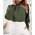 thumbnail image 2 of Sherrylily Women Chiffon Work Blouse Puff Long Sleeve Office Loose Shirt Casual Tops, 2 of 6