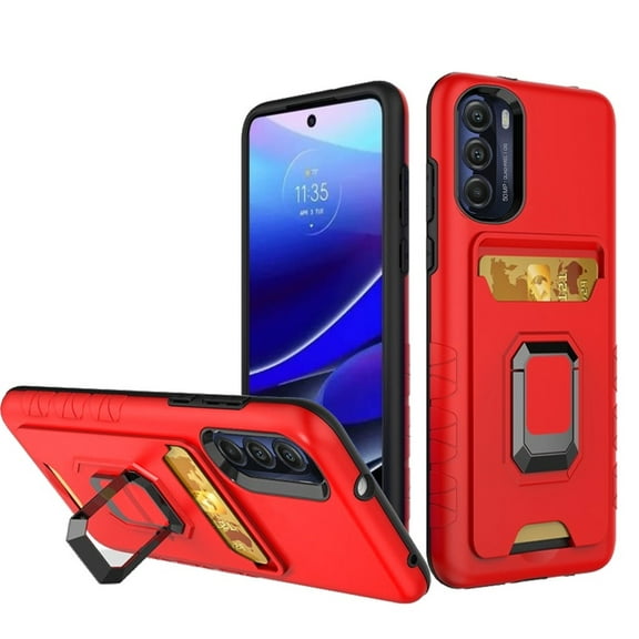 For Motorola Moto G Stylus 5g 2022 XT2215DL Card Stand Cover Case - Red