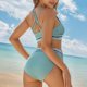 thumbnail image 3 of Traje de baño para mujer, bikini de tirantes sin espalda de color liso para mujer, trajes de baño para mujer, conjuntos de bikini para mujer, trajes de baño de bikini para mujer, 3 of 3