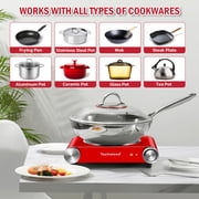 Techwood 1200W Portable Infrared Ceramic Hotplate with Thermostat, Countertop Cooktop