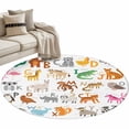 thumbnail image 2 of 4ft Washable Round Rug, Animal Alphabets Non-Slip Circle Area Rug for Living Room Bedroom, Cartoon Colorful Simple Cute Animals Letters Indoor Floor Mat for Home Decor, 2 of 9
