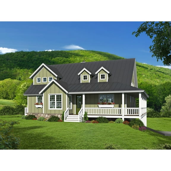 763-1685: Traditional Country 3 Bed, 2 Bath Luxury Home Plan, 2245 Sq Ft: Full Blueprints with License to Build by Home Plan Marketplace - Lesuto