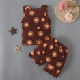 thumbnail image 3 of Otqutp Outfits Set for Toddler Beach Kids Baby Girls Boys Summer Cotton Linen Rainbow Sleeveless Vest T-shirt Tops+ Shorts 2pcs Outfits, 3 of 7