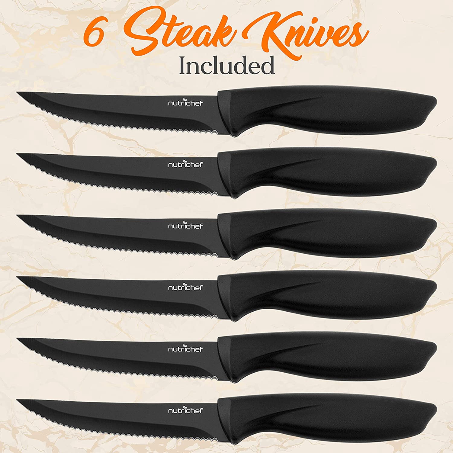 NutriChef 17-Piece Kitchen Precision Knives Set - Versatile Stainless Steel Knife Set with Blockstand , Ideal for Cutting, Slicing, Chopping, and Dicing