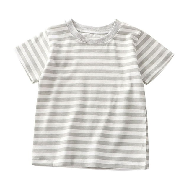 WRKEKC T-Shirts pour Garçons, Hauts d'Été pour Garçons, T-Shirts Sportifs à Manches Courtes pour Enfants, Col Rond Décontracté, à Rayures
