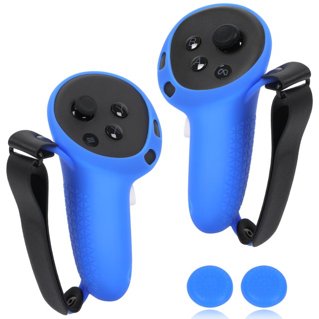 Silicone Controller Grip Cover for Meta Quest 3S/3 - Adjustable Knuckle Straps, Compatible VR Accessories for Touch Controllers