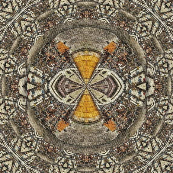 Ahgly Company Machine Washable Indoor Square Transitional Light French Beige Brown Area Rugs, 9' Square