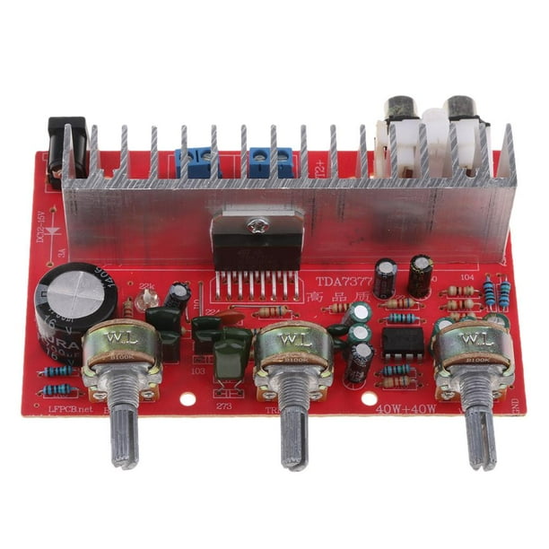 Amplificador Estéreo de Audio Sunnimix DX-7377 2 DC12V 80W Dual Channel