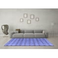 thumbnail image 3 of Ahgly Company Machine Washable Indoor Square Abstract Blue Modern Area Rugs, 3' Square, 3 of 4