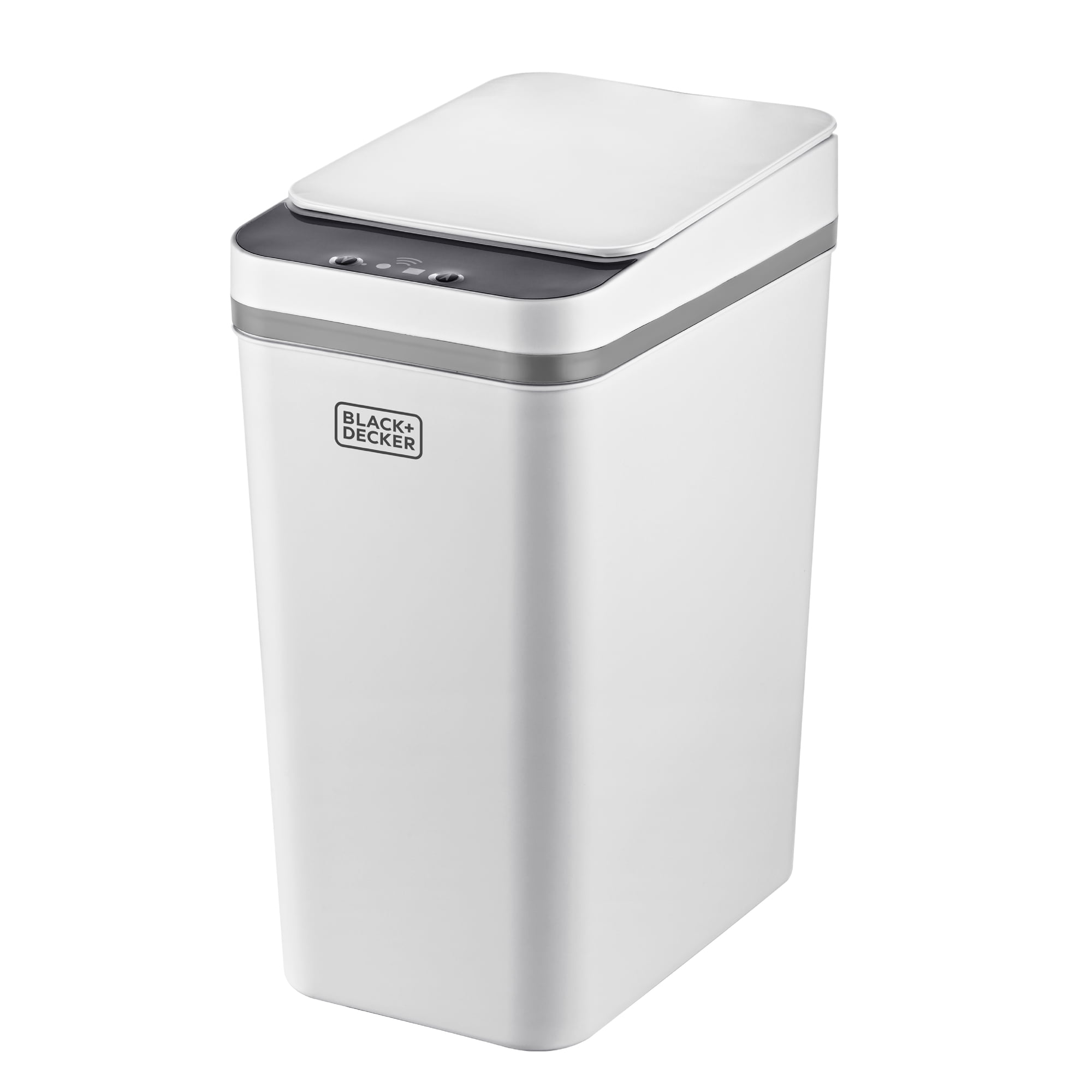 BLACK+DECKER 8 Liter Bathroom Trash Can with Motion Sensor Lid, White