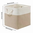 thumbnail image 4 of Collapsible Fabric Storage BIN, 11-inch Square Cotton Linen Organizer Basket with Weaving Rope Handles for Closet, Nursery, and Home Organization,Camel, 4 of 7