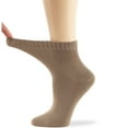 thumbnail image 6 of 7BIGSTARS KINGDOM Women's Seamless Bamboo Diabetic Ankle Socks, Non-Binding Loose Fit - 4 Pack Large - Solid Casual Thin - Sock Size 10-12 Shoe Size 8-12 L Beige, 6 of 10