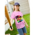 thumbnail image 2 of Aideaone Girls Kids Shirts Tie Dye T-shirt Casual Short Sleeve Crewneck Tee Top Size 5-12, 2 of 6
