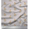 thumbnail image 1 of Soimoi Gray Poly Georgette Fabric Dot & Deer Animal Printed Fabric 1 Yard 42 Inch Wide, 1 of 5