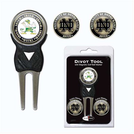Brush Divot Tool - Team Golf NCAA Notre Dame Divot Tool Pack With 3 Golf Ball Markers