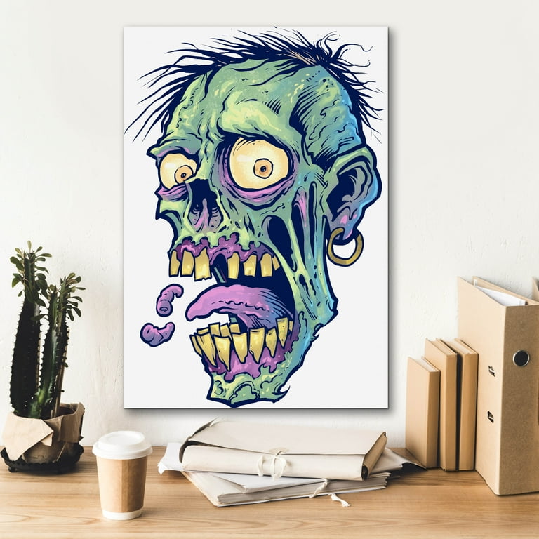 Epic Graffiti 'Zombie Pattern Head 09' by Flyland Designs, Canvas