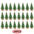 thumbnail image 2 of 24/12 Pieces Small Decorative Christmas Tree Fake Pine DIY Mini Artificial Christmas Tree Santa Snow Home Decorations navidad, 2 of 4